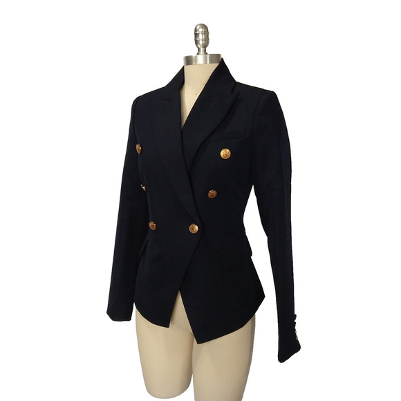 Walter Baker Navy Blue Phelps Blazer Size XS Double Breasted Suiting Classic - Picture 5 of 9